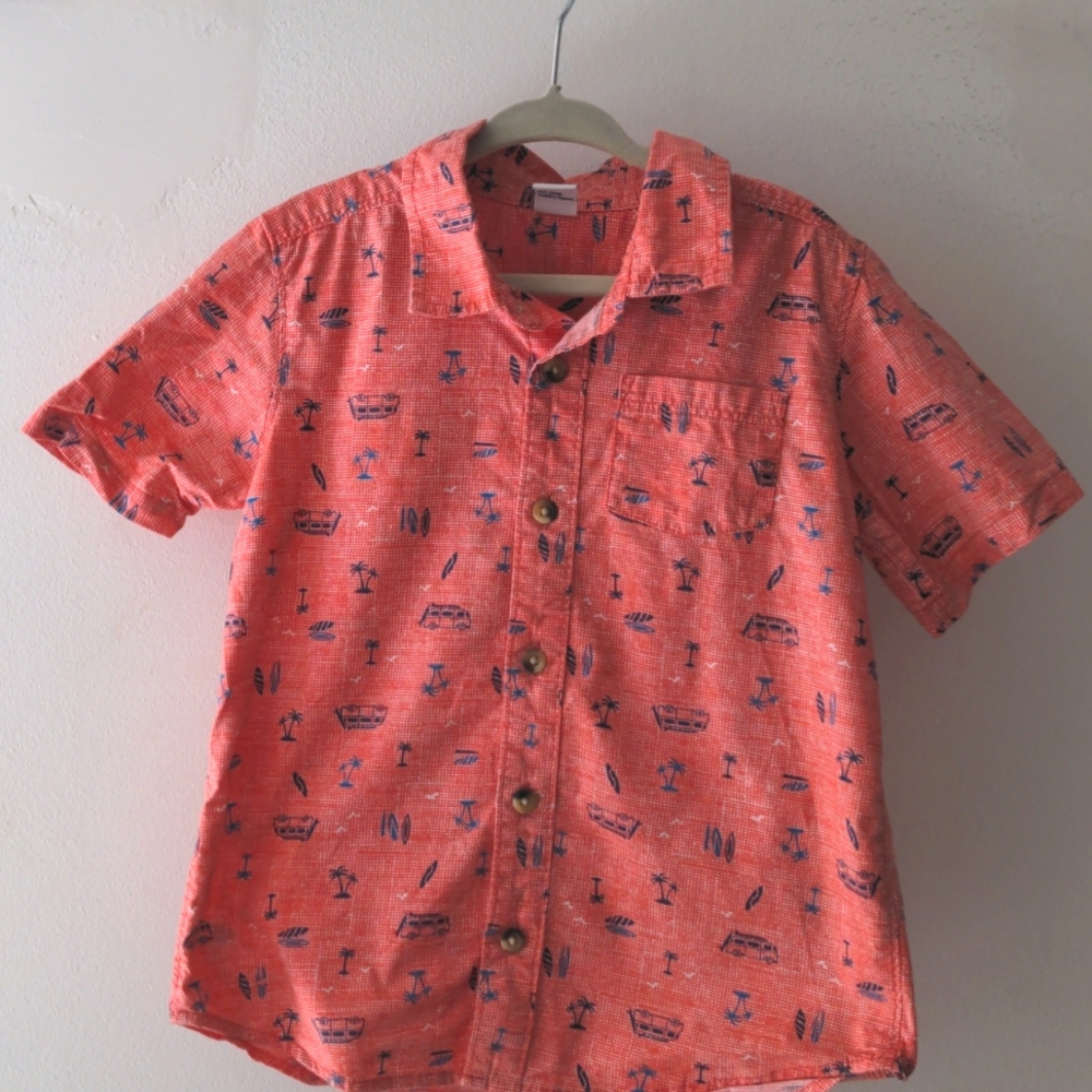 Old Navy Boys Coral Button Down